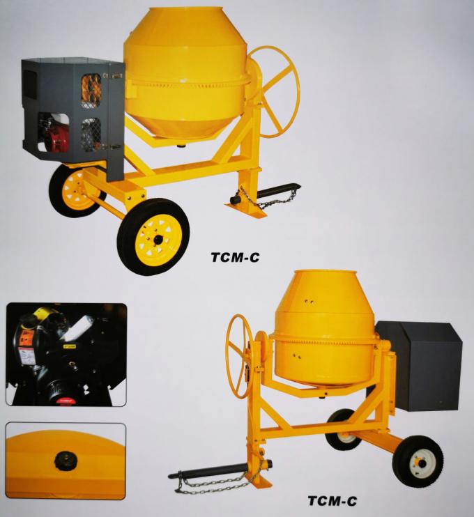 Cilindertype Mixer Met gas van het de Mixer de Halfdroge 350L Cement van het Benzinecement 0