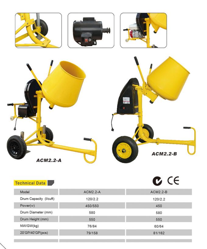 650W Mini Concrete Mixer Machine Light-Gewicht met Mini Pump 1