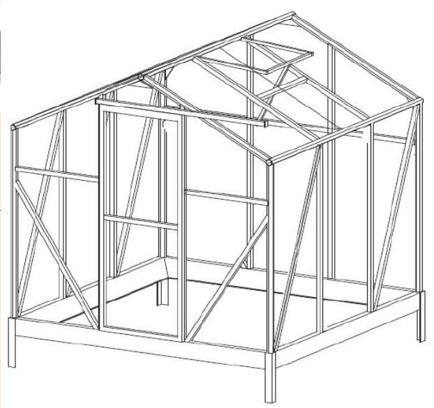 5cm van de de Spitstuin van TuinWerktuigmachines van het het Aluminiumkader het Zonne Groene Huis 1