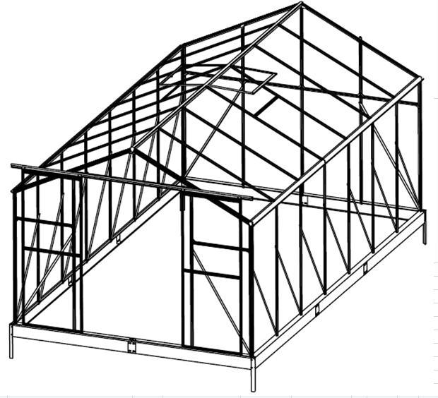 5cm van de de Spitstuin van TuinWerktuigmachines van het het Aluminiumkader het Zonne Groene Huis 5