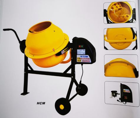 Twee Wielen Elektrisch Mini Concrete Mixer 250L met Gietijzer Ring Gear